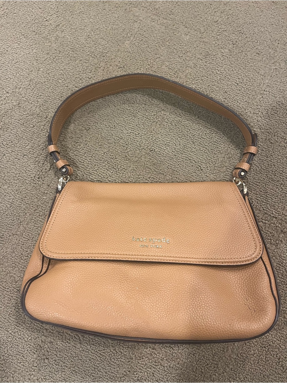 kate spade Tan Pebbled Leather Shoulder Bag